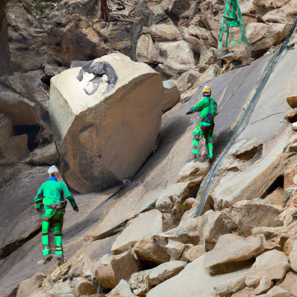 Two workers in Iran suddenly fell down while cutting a huge boulder and crushed one person. CCTV recorded the colleague trying to save himï½œCaution